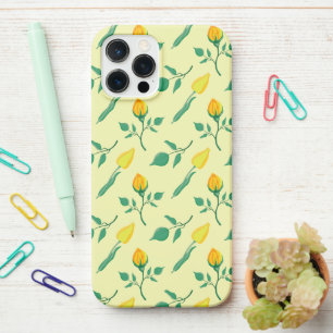 Floral pattern with yellow rose and tulip flowers iPhone 12 pro max case