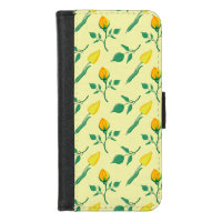 Floral pattern with yellow rose and tulip flowers