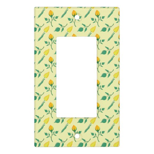 Floral pattern with yellow rose and tulip flowers light switch cover