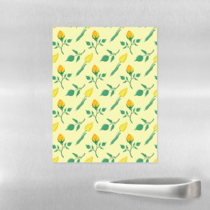 Floral pattern with yellow rose and tulip flowers magnetic dry erase sheet