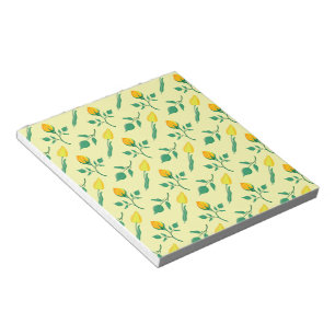 Floral pattern with yellow rose and tulip flowers notepad