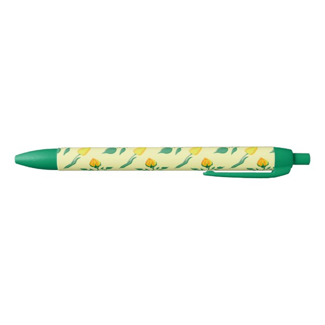 Floral pattern with yellow rose and tulip flowers pen (Bottom)
