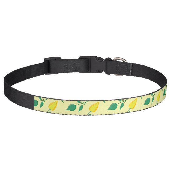 Floral pattern with yellow rose and tulip flowers pet collar (Front)