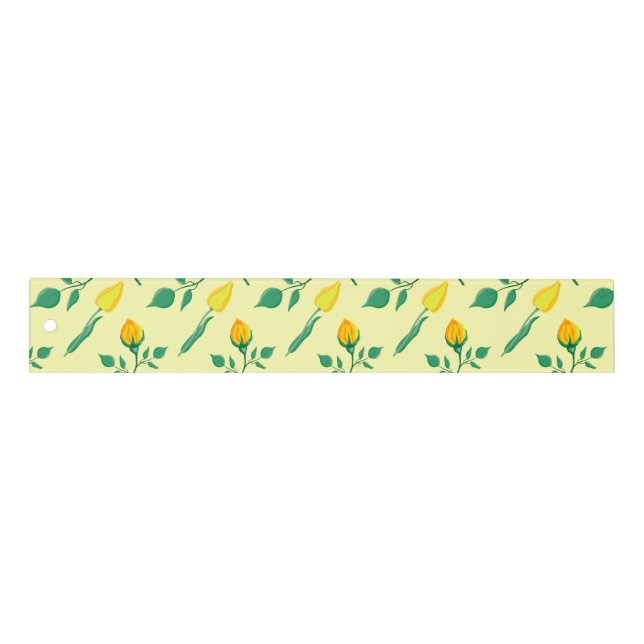 Floral pattern with yellow rose and tulip flowers ruler (Front)