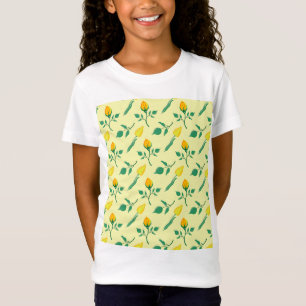 Floral pattern with yellow rose and tulip flowers T-Shirt