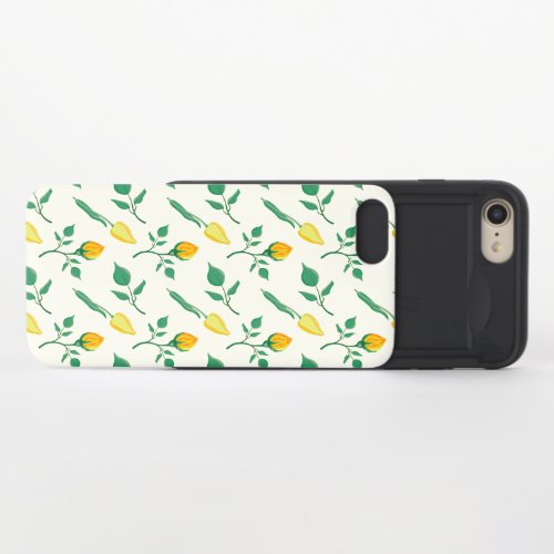 Floral pattern with yellow rose and tulip flowers iPhone 87 slider case