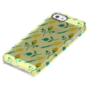 Floral pattern with yellow rose and tulip flowers clear iPhone SE/5/5s case