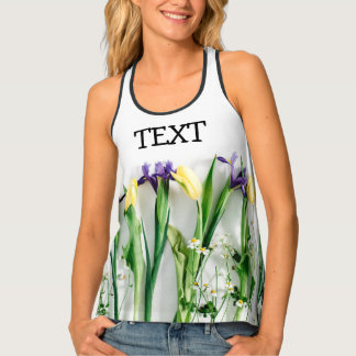 Floral Pattern with your text Tank Top