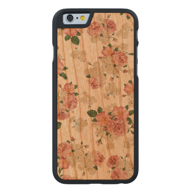 Floral pattern wooden iphone case (Back)
