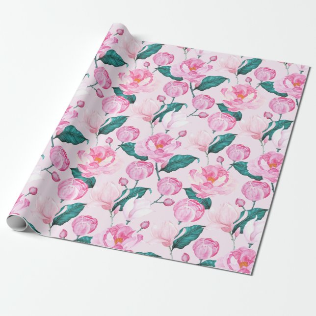 Floral pattern wrapping paper (Unrolled)