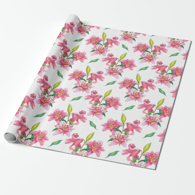 Floral pattern wrapping paper (Unrolled)