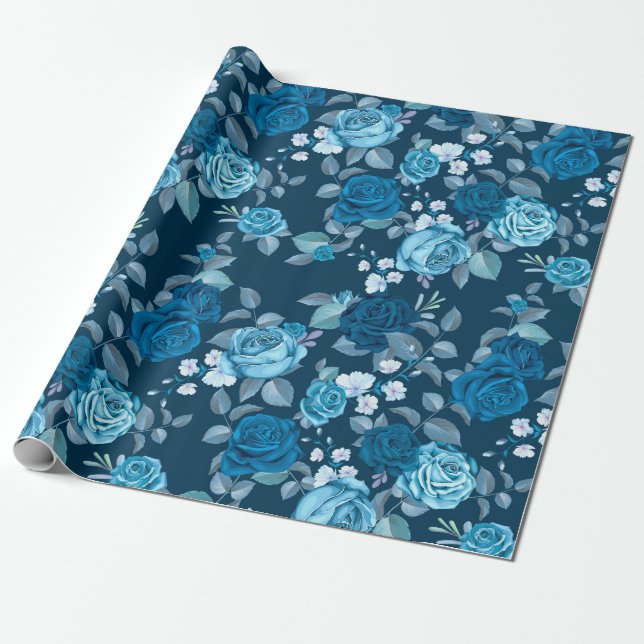 Floral pattern wrapping paper (Unrolled)