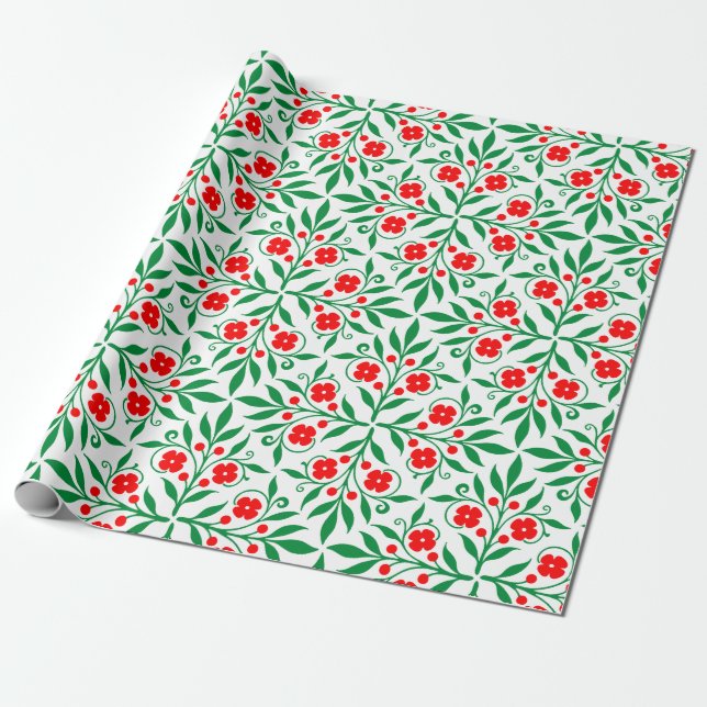 Floral pattern wrapping paper (Unrolled)