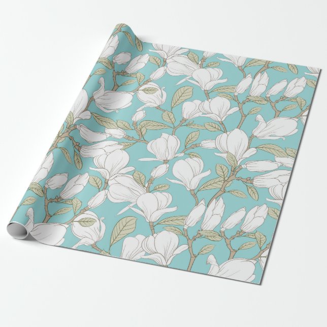 Floral pattern wrapping paper (Unrolled)