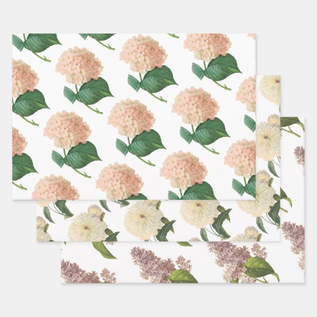 Floral Pattern Wrapping Paper Sheets (Set)
