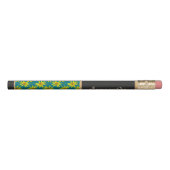 Floral Pattern Yellow Wildflower with Custom Name Pencil (Rotated 270)