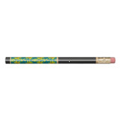 Floral Pattern Yellow Wildflower with Custom Name Pencil (Back)