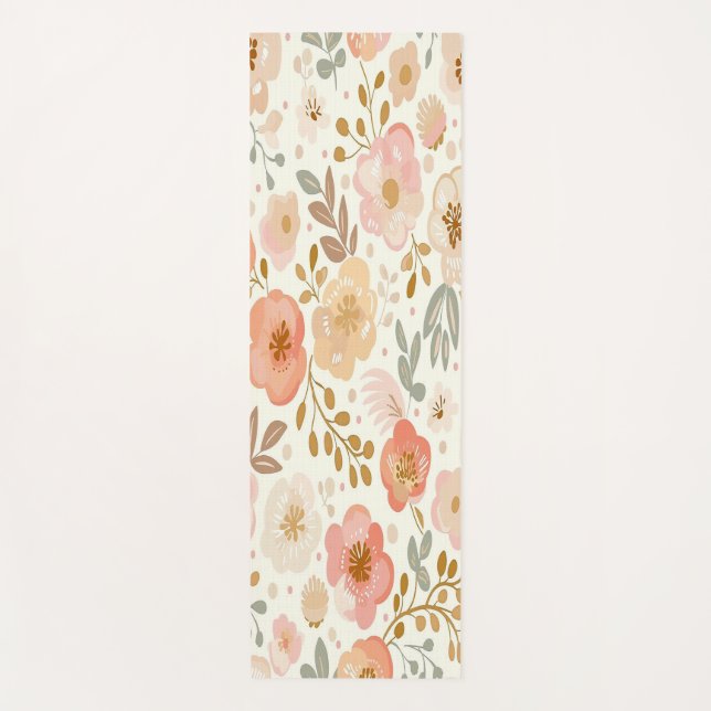 Floral pattern Yoga Mat (Front)