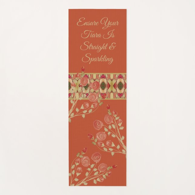 Floral Patterned Designer Yoga Mat (Front)