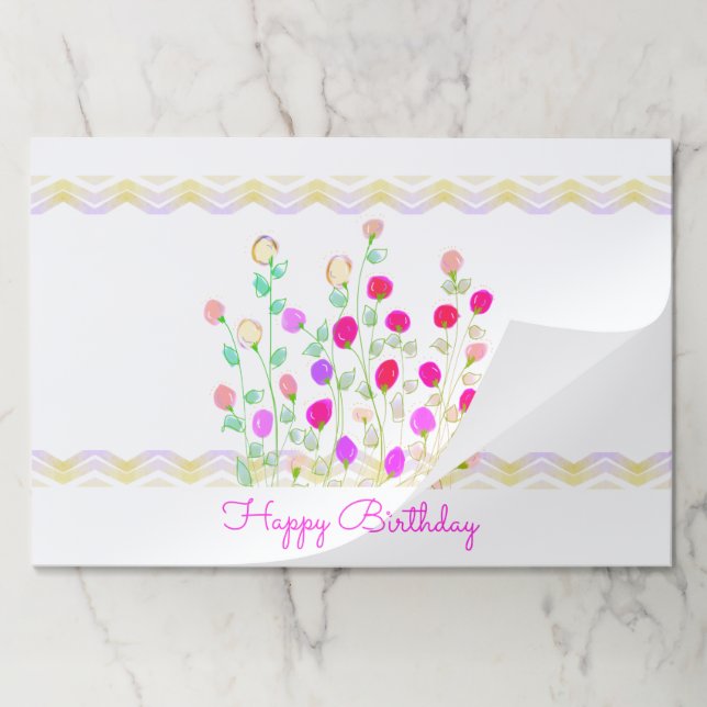 Floral Patterned Paper Placemat 25 Piece Set (Folded)