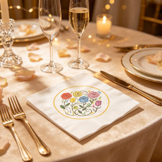 Floral-patterned romantic and elegant napkins