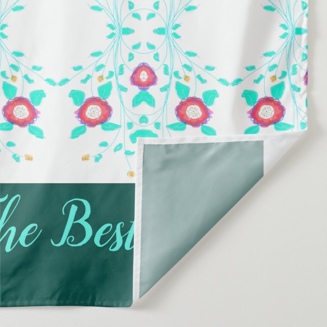 Floral Patterned With Bright Teal Tapestry (Detail)