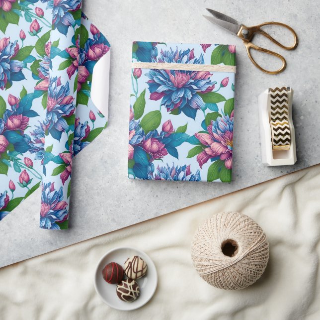 Floral patterns: Dahlia magic - Wrapping Paper (Crafts)