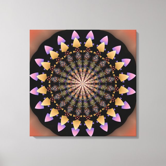 Floral patterns mandala canvas print (Front)