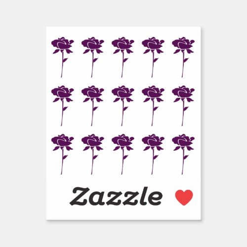 Floral Patterns Purple Rose Colorful Weddings Sticker