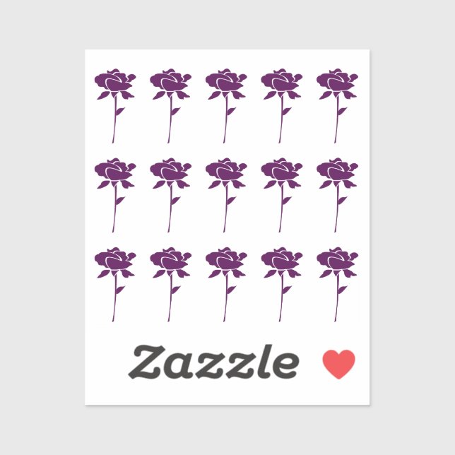 Floral Patterns Purple Rose Colorful Weddings Sticker (Sheet)