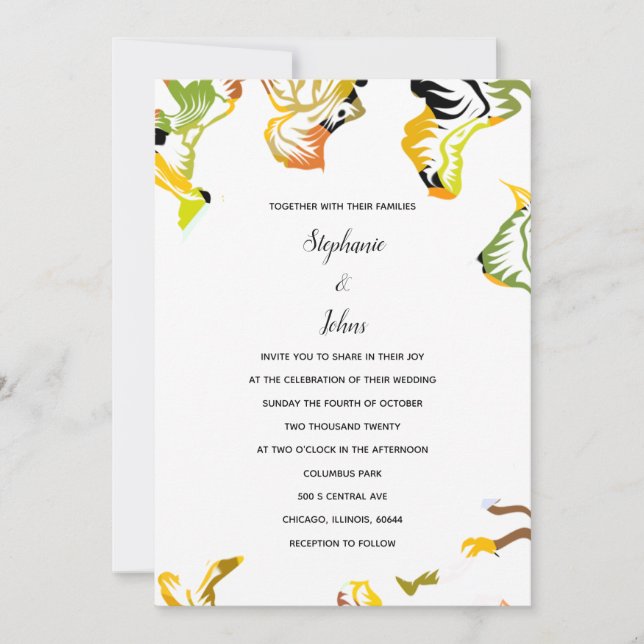Floral Patterns Spring Summer Fall Boho Wedding Invitation (Front)