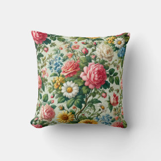Floral Patterns Throw Pillow