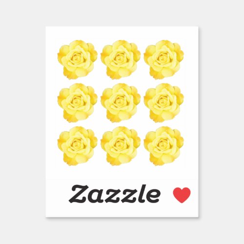 Floral Patterns Yellow Rose Colorful Bright Trendy Sticker