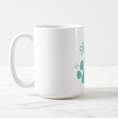 Floral paw print coffee mug