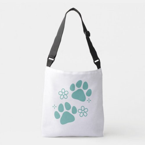 Floral paw print crossbody bag