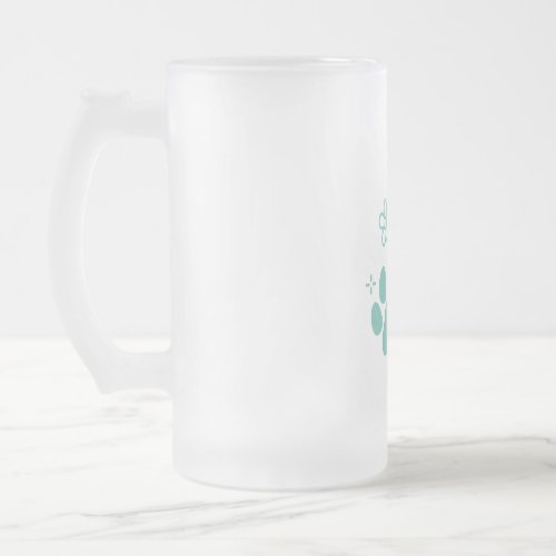 Floral paw print frosted glass beer mug