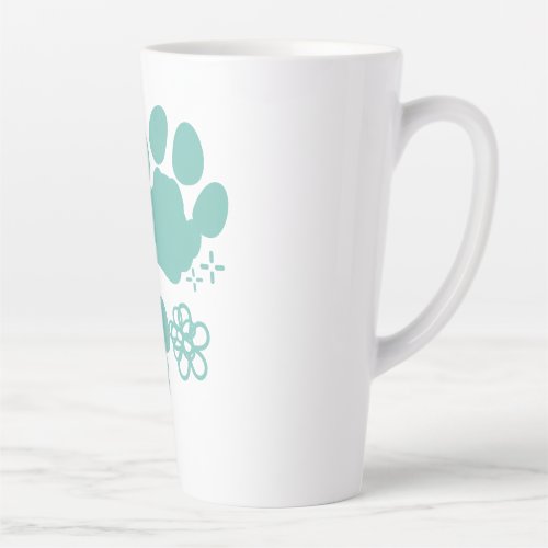 Floral paw print latte mug