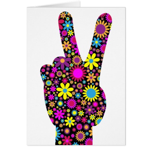FLORAL PEACE HAND SIGN CARDS (Front)