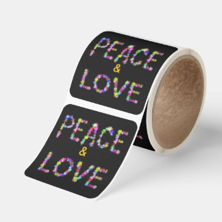 Floral Peace & Love | Custom Motivational Gifts Square Sticker