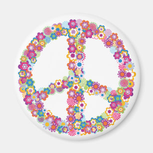 Floral Peace Sign Magnet