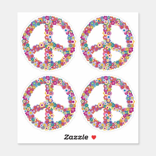 Floral Peace Sign Stickers