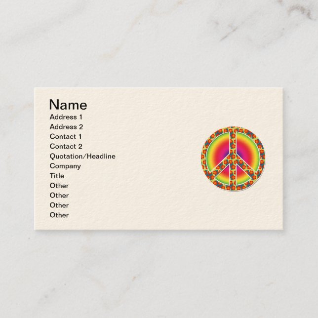 Floral Peace symbol Business Card (Front)