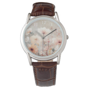 Floral Peach Beige Flowers Design 328 Watch