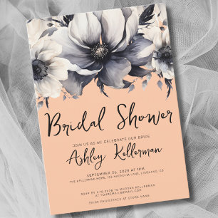 Floral Peach Bridal Shower Invitation