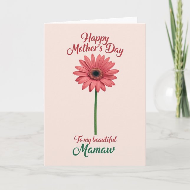 Floral Peach Happy Mothers Day Card (Front)