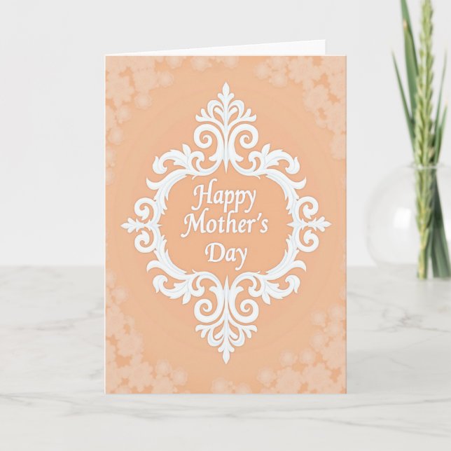 Floral Peach Mothers Day Card (Front)