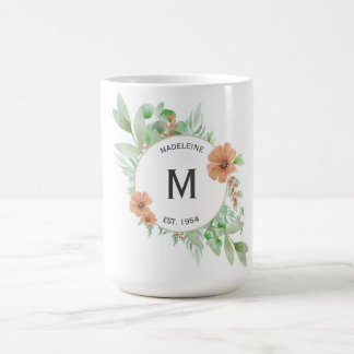 ‘Floral peach’ mug - Personalised gift