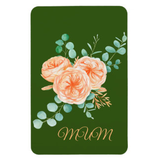 Floral Peach Mum Magnet