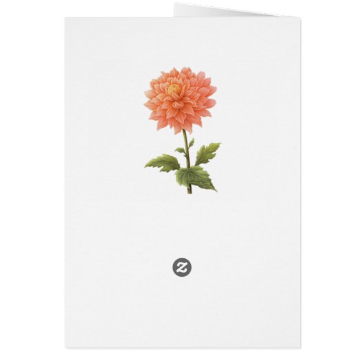 Floral Peach Orange Dahlia Flower Painting (Back)