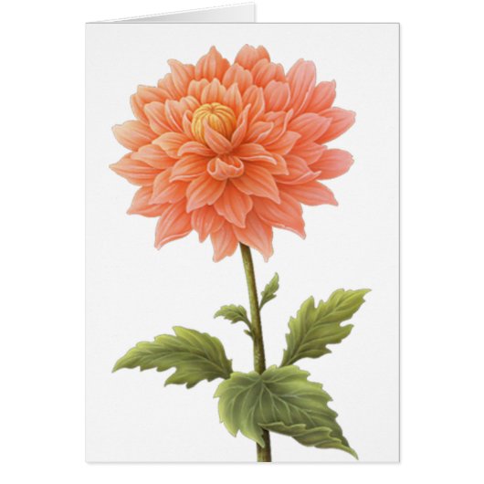 Floral Peach Orange Dahlia Flower Painting (Front)